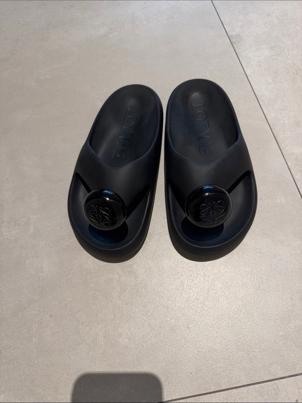 Loewe Black Logo Rubber Slide Sandals